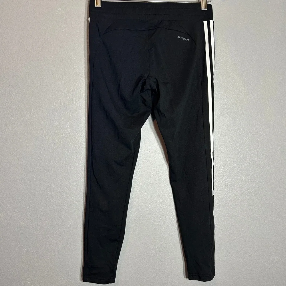 Adidas Kids' 3-Stripes Capri Leggings AEROREADY Black Athletic Size M - Picture 3 of 8